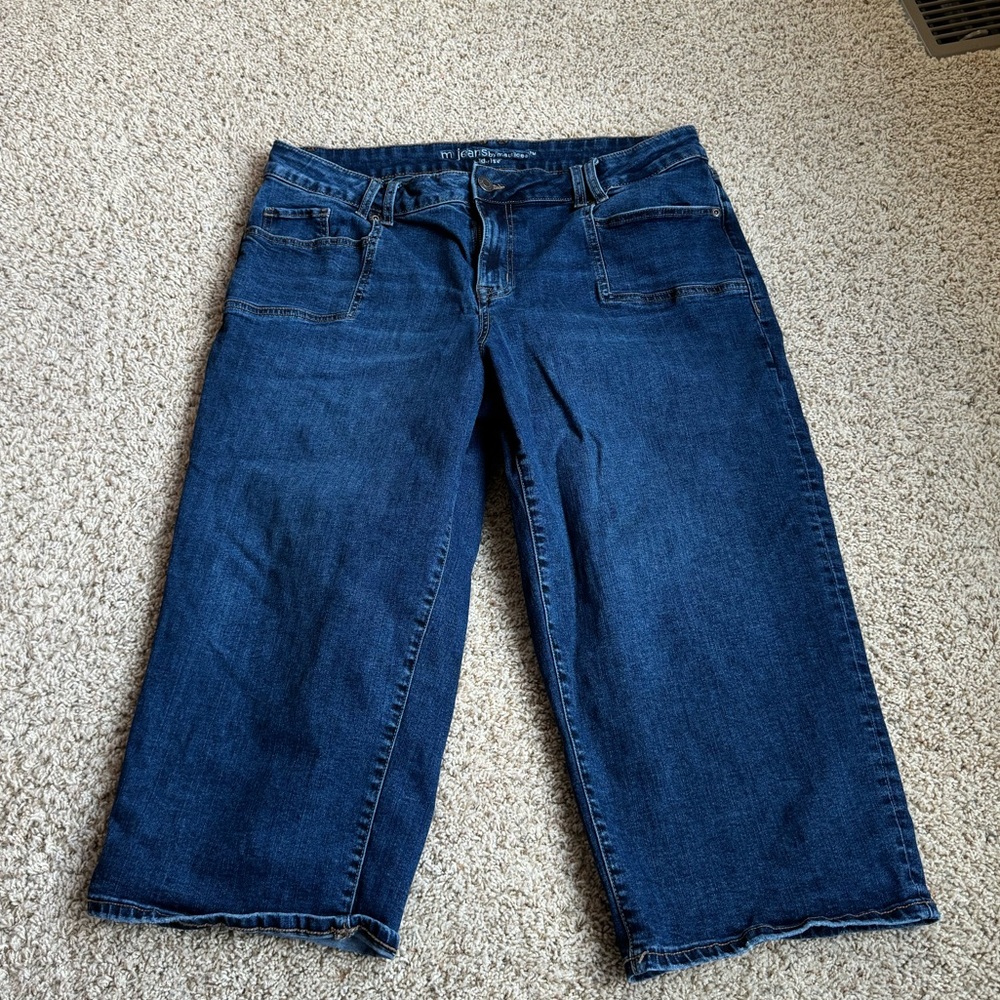 Maurices Wide Leg Denim Crops, 18